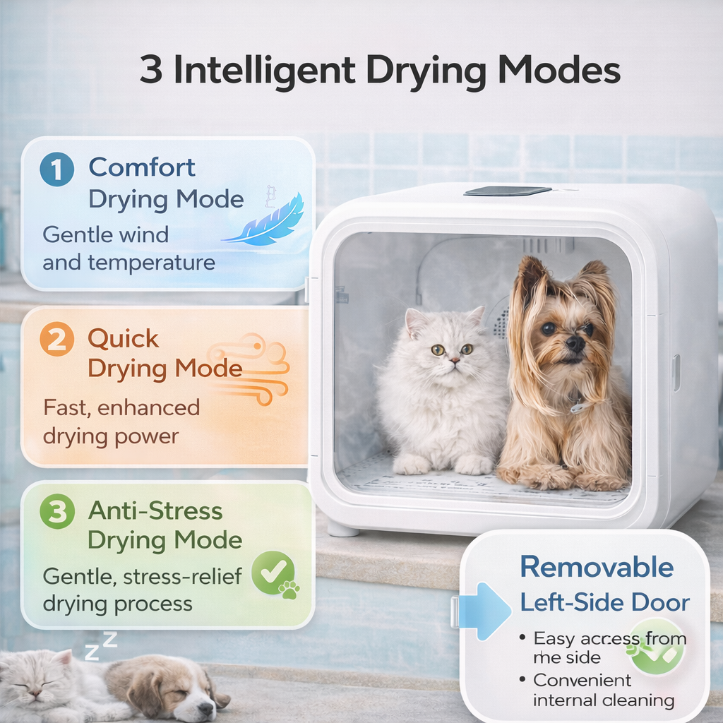 MIZUPAW Smart Pet Dryer Box ,Quiet, Hands-Free Drying for Cats & Dogs