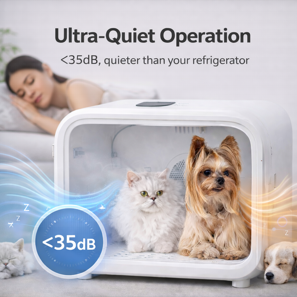 MIZUPAW Smart Pet Dryer Box ,Quiet, Hands-Free Drying for Cats & Dogs