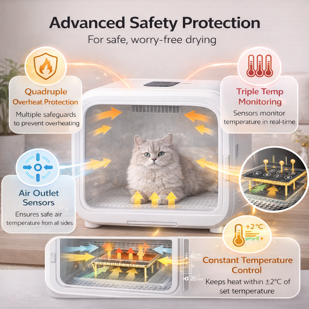 MIZUPAW Smart Pet Dryer Box ,Quiet, Hands-Free Drying for Cats & Dogs