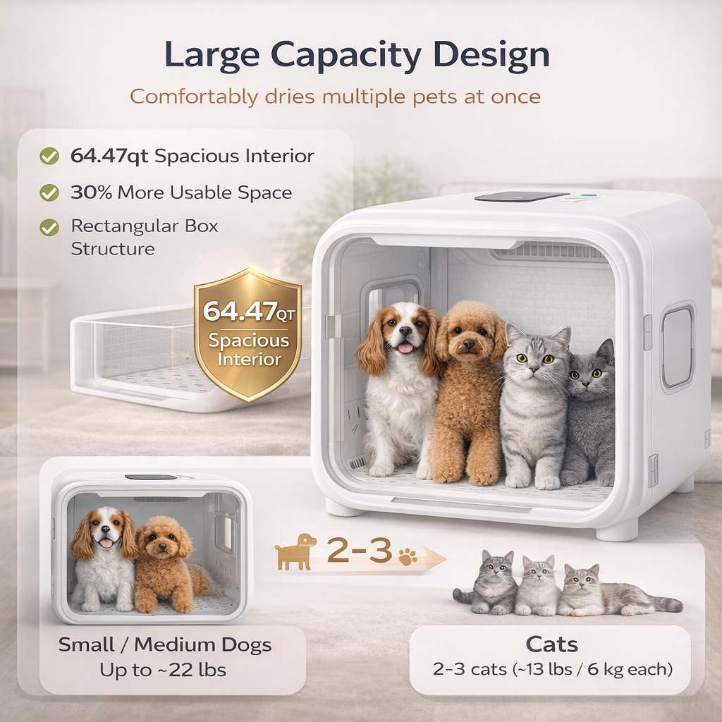 MIZUPAW Smart Pet Dryer Box ,Quiet, Hands-Free Drying for Cats & Dogs
