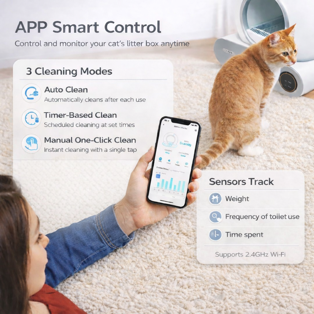 MIZUPAW Smart App Controlled Automated Cat Litter Box