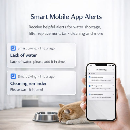 Smart App-Controlled Stainless Steel Pet Water Fountain | Real-Time Water Monitoring