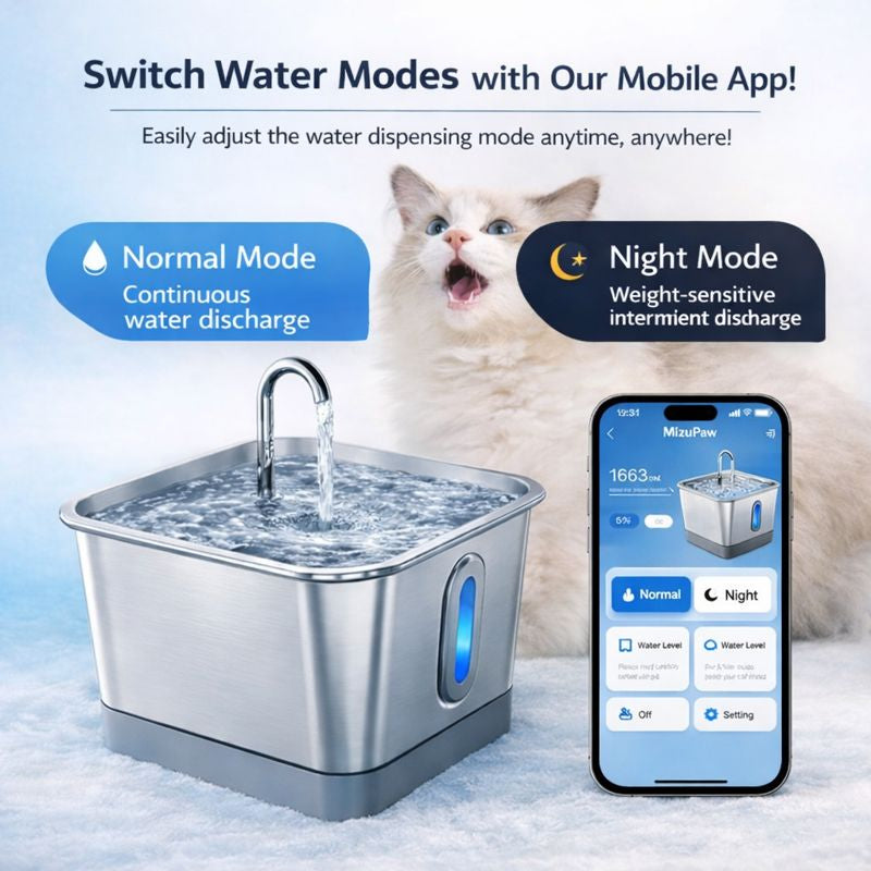 Smart App-Controlled Stainless Steel Pet Water Fountain | Real-Time Water Monitoring