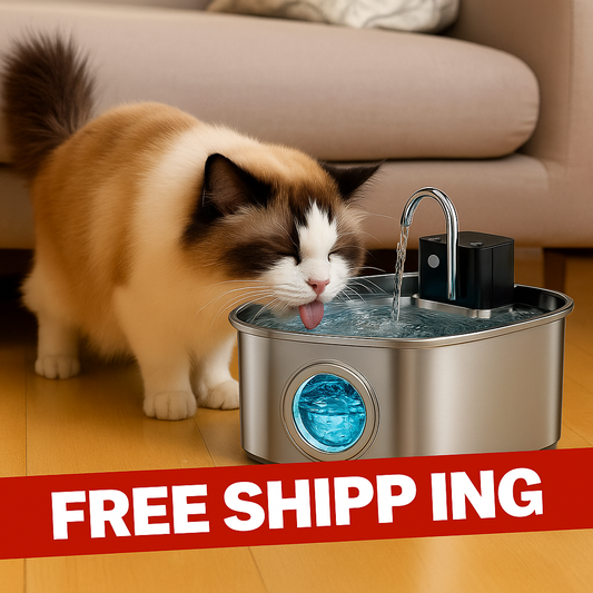 MizuPaw Smart Stainless-Steel Pet Fountain – Fresh, Flowing, Filtered Water