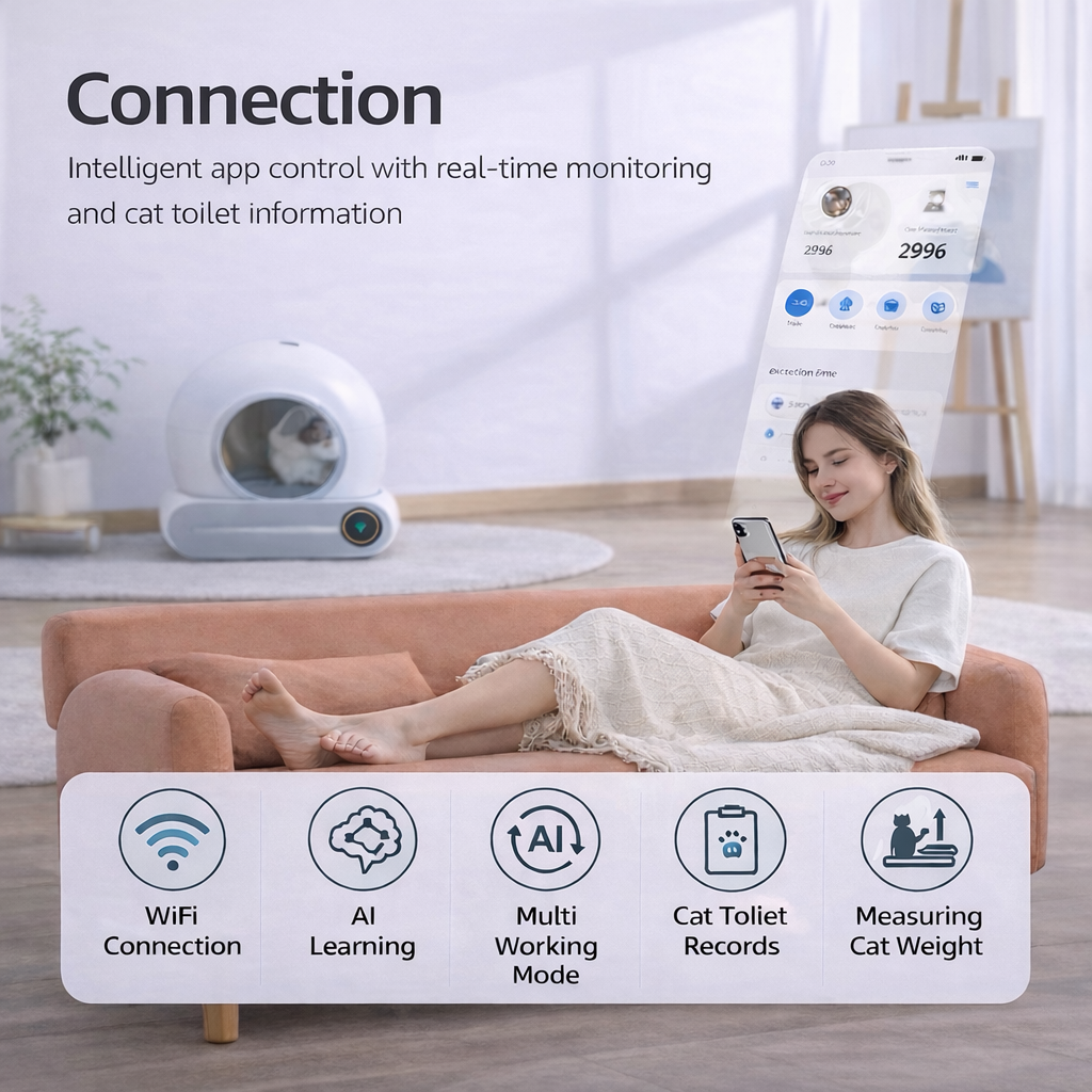 MIZUPAW Smart App Controlled Automated Cat Litter Box